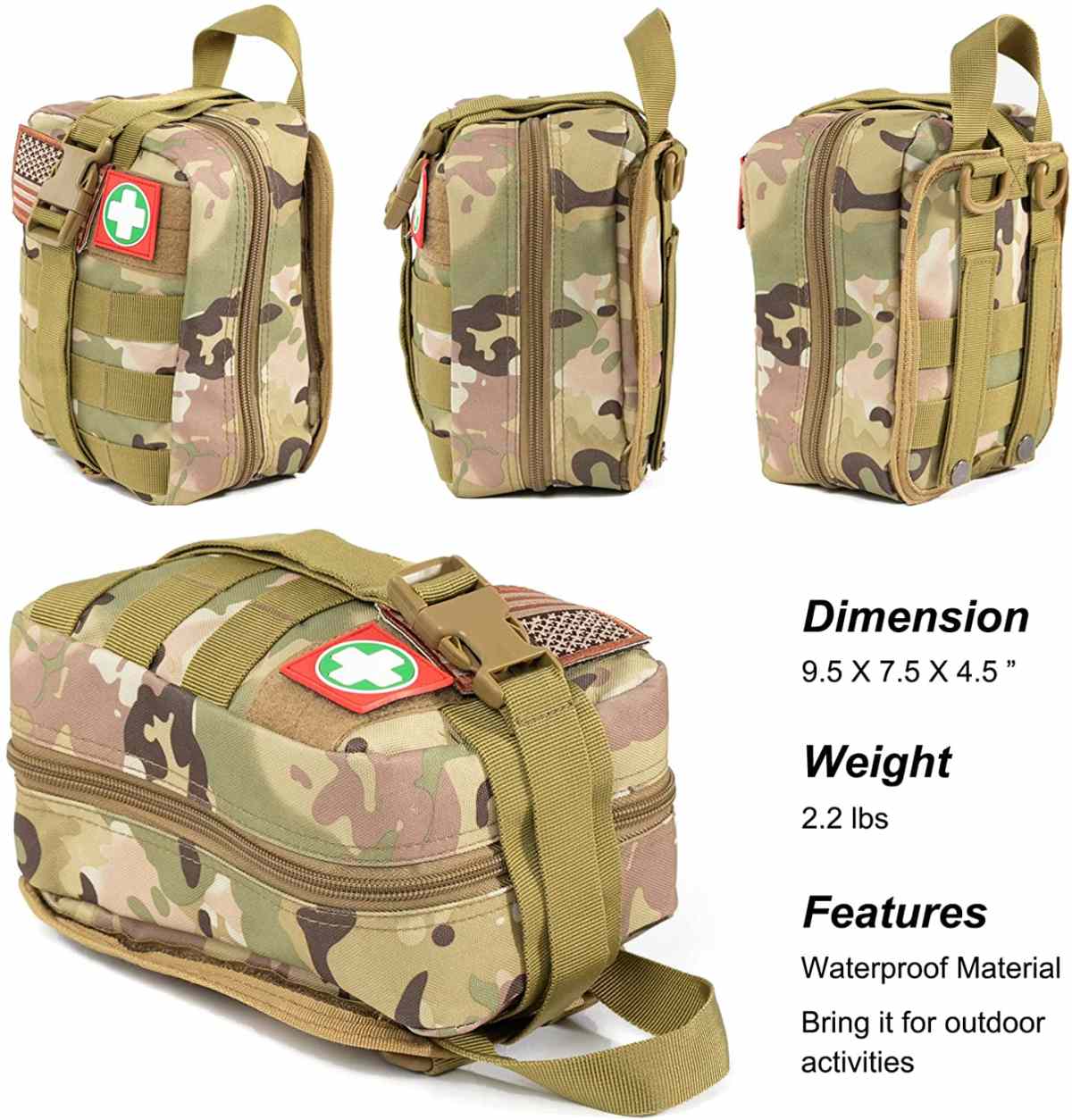 Camo Multi-Purpose Na Farko Kayan Tsira Kayan Agaji don Zango